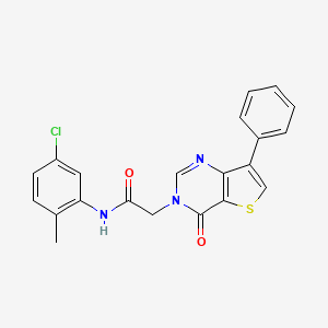 molecular formula C21H16ClN3O2S B3081562 N-(5-氯-2-甲苯基)-2-(4-氧代-7-苯基噻吩并[3,2-d]嘧啶-3(4H)-基)乙酰胺 CAS No. 1105235-01-5