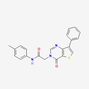 molecular formula C21H17N3O2S B3081576 N-(4-methylphenyl)-2-(4-oxo-7-phenylthieno[3,2-d]pyrimidin-3(4H)-yl)acetamide CAS No. 1105235-21-9