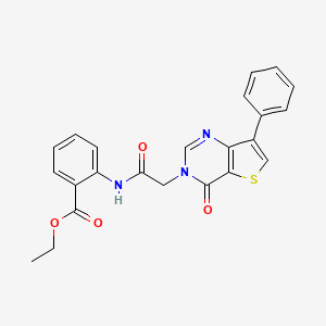 molecular formula C23H19N3O4S B3081594 ethyl 2-{[(4-oxo-7-phenylthieno[3,2-d]pyrimidin-3(4H)-yl)acetyl]amino}benzoate CAS No. 1105236-11-0