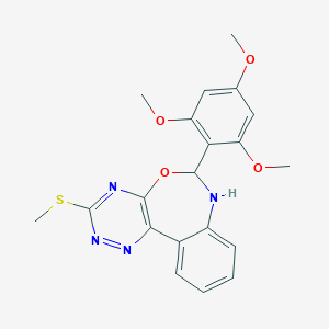 molecular formula C20H20N4O4S B308163 3-Methylsulfanyl-6-(2,4,6-trimethoxyphenyl)-6,7-dihydro-[1,2,4]triazino[5,6-d][3,1]benzoxazepine CAS No. 6376-00-7