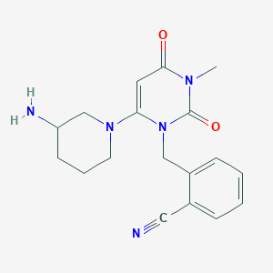 molecular formula C18H21N5O2 B3081711 2-((6-(3-aminopiperidin-1-yl)-3-methyl-2,4-dioxo-3,4-dihydropyrimidin-1(2H)-yl)methyl)benzonitrile CAS No. 1108732-05-3