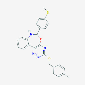 3-[(4-Methylbenzyl)sulfanyl]-6-[4-(methylsulfanyl)phenyl]-6,7-dihydro[1,2,4]triazino[5,6-d][3,1]benzoxazepine