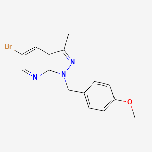 molecular formula C15H14BrN3O B3081798 5-溴-1-(4-甲氧基苄基)-3-甲基-1H-吡唑并[3,4-b]吡啶 CAS No. 1111638-42-6