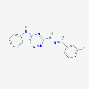 molecular formula C16H11FN6 B308187 3-fluorobenzaldehyde 5H-[1,2,4]triazino[5,6-b]indol-3-ylhydrazone 