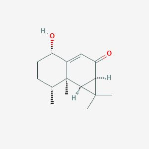 molecular formula C15H22O2 B3081878 (1aR,4S,7R,7aR,7bS)-4-hydroxy-1,1,7,7a-tetramethyl-1a,4,5,6,7,7b-hexahydrocyclopropa[a]naphthalen-2-one CAS No. 1114491-60-9