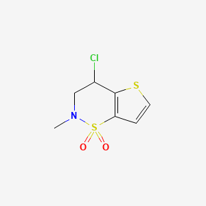 molecular formula C7H8ClNO2S2 B3081890 4-Chloro-2-methyl-3,4-dihydro-2H-thieno-[2,3-e][1,2]thiazine 1,1-dioxide CAS No. 1114597-40-8