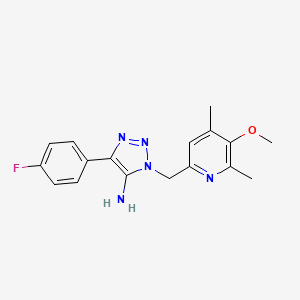 4-(4-Fluorophenyl)-1-[(5-methoxy-4,6-dimethyl-pyridin-2-yl)methyl]-1H-1,2,3-triazol-5-amine