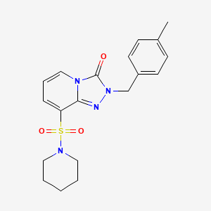 molecular formula C19H22N4O3S B3081913 2-(4-methylbenzyl)-8-(piperidin-1-ylsulfonyl)[1,2,4]triazolo[4,3-a]pyridin-3(2H)-one CAS No. 1115963-29-5