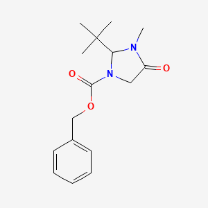 molecular formula C16H22N2O3 B3081924 (S)-Benzyl 2-(tert-butyl)-3-methyl-4-oxoimidazolidine-1-carboxylate CAS No. 111610-19-6