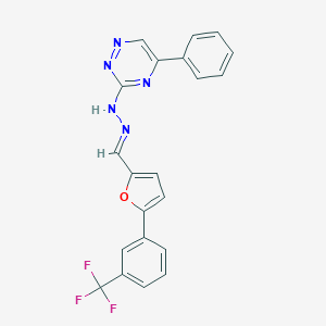 molecular formula C21H14F3N5O B308199 5-[3-(Trifluoromethyl)phenyl]-2-furaldehyde (5-phenyl-1,2,4-triazin-3-yl)hydrazone 