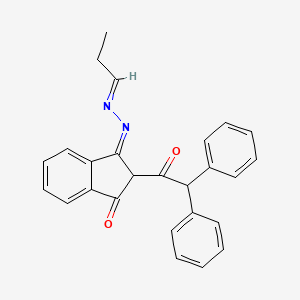 molecular formula C26H22N2O2 B3081993 (3Z)-2-(Diphenylacetyl)-3-[(2E)-propylidenehydrazinylidene]-2,3-dihydro-1H-inden-1-one CAS No. 1119449-20-5