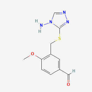 molecular formula C11H12N4O2S B3081996 3-{[(4-amino-4H-1,2,4-triazol-3-yl)thio]methyl}-4-methoxybenzaldehyde CAS No. 1119449-74-9