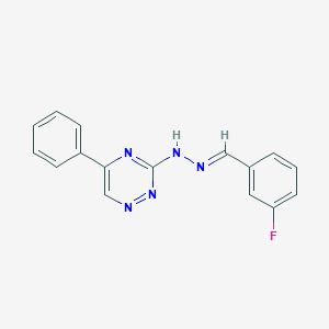 molecular formula C16H12FN5 B308202 3-Fluorobenzaldehyde (5-phenyl-1,2,4-triazin-3-yl)hydrazone 