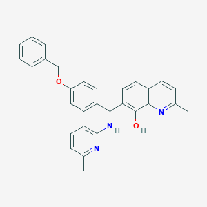 molecular formula C30H27N3O2 B308210 7-{[4-(Benzyloxy)phenyl][(6-methyl-2-pyridinyl)amino]methyl}-2-methyl-8-quinolinol 