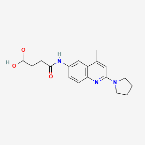 molecular formula C18H21N3O3 B3082104 4-[(4-Methyl-2-pyrrolidin-1-ylquinolin-6-yl)amino]-4-oxobutanoic acid CAS No. 1119451-16-9