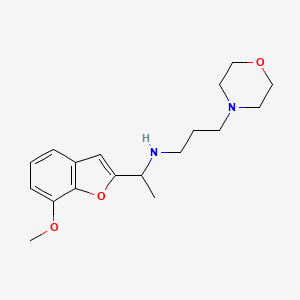 molecular formula C18H26N2O3 B3082119 N-[1-(7-甲氧基-1-苯并呋喃-2-基)乙基]-N-(3-吗啉-4-基丙基)胺 CAS No. 1119451-21-6