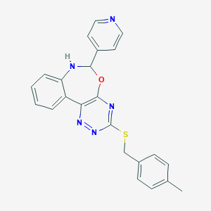 molecular formula C23H19N5OS B308212 3-[(4-Methylbenzyl)thio]-6-pyridin-4-yl-6,7-dihydro[1,2,4]triazino[5,6-d][3,1]benzoxazepine 