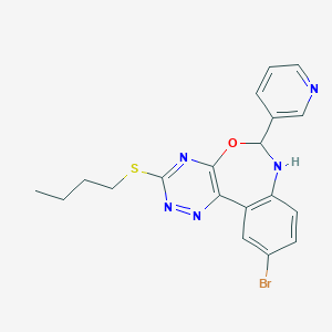 molecular formula C19H18BrN5OS B308213 10-Bromo-3-(butylthio)-6-pyridin-3-yl-6,7-dihydro[1,2,4]triazino[5,6-d][3,1]benzoxazepine 