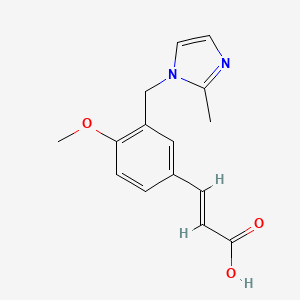 molecular formula C15H16N2O3 B3082144 (2E)-3-{4-Methoxy-3-[(2-methyl-1H-imidazol-1-YL)-methyl]phenyl}acrylic acid CAS No. 1119452-17-3