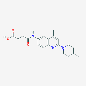 molecular formula C20H25N3O3 B3082146 4-{[4-Methyl-2-(4-methylpiperidin-1-yl)quinolin-6-yl]amino}-4-oxobutanoic acid CAS No. 1119452-23-1