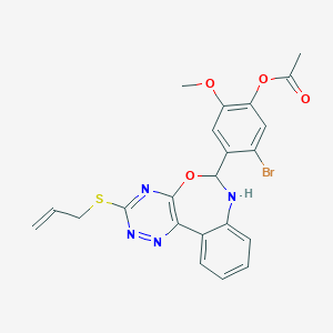 4-[3-(Allylsulfanyl)-6,7-dihydro[1,2,4]triazino[5,6-d][3,1]benzoxazepin-6-yl]-5-bromo-2-methoxyphenyl acetate