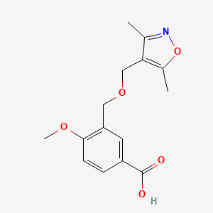 molecular formula C15H17NO5 B3082171 3-{[(3,5-Dimethylisoxazol-4-yl)methoxy]methyl}-4-methoxybenzoic acid CAS No. 1119452-78-6