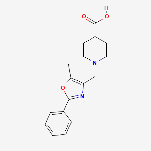 molecular formula C17H20N2O3 B3082188 1-[(5-Methyl-2-phenyl-1,3-oxazol-4-YL)methyl]-piperidine-4-carboxylic acid CAS No. 1119452-87-7