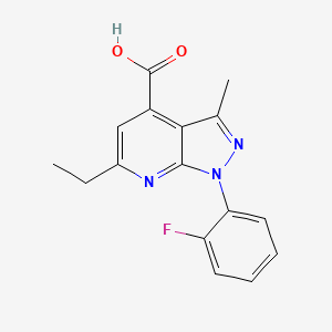 molecular formula C16H14FN3O2 B3082224 6-乙基-1-(2-氟苯基)-3-甲基-1H-吡唑并[3,4-b]吡啶-4-羧酸 CAS No. 1119499-72-7