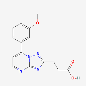molecular formula C15H14N4O3 B3082233 3-(7-(3-Methoxyphenyl)-[1,2,4]triazolo[1,5-a]pyrimidin-2-yl)propanoic acid CAS No. 1119499-77-2