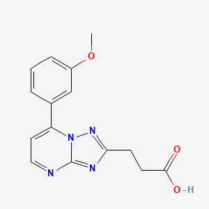 molecular formula C15H14N4O3 B3082233 3-(7-(3-甲氧基苯基)-[1,2,4]三唑并[1,5-a]嘧啶-2-基)丙酸 CAS No. 1119499-77-2