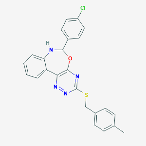6-(4-Chlorophenyl)-3-[(4-methylbenzyl)sulfanyl]-6,7-dihydro[1,2,4]triazino[5,6-d][3,1]benzoxazepine