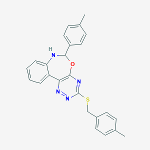 molecular formula C25H22N4OS B308228 4-Methylbenzyl 6-(4-methylphenyl)-6,7-dihydro[1,2,4]triazino[5,6-d][3,1]benzoxazepin-3-yl sulfide 
