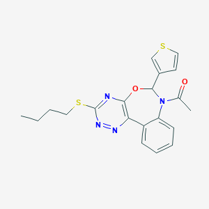molecular formula C20H20N4O2S2 B308231 7-Acetyl-6-(3-thienyl)-6,7-dihydro[1,2,4]triazino[5,6-d][3,1]benzoxazepin-3-yl butyl sulfide 