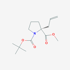 molecular formula C14H23NO4 B3082373 1-(tert-Butyl) 2-methyl (R)-2-allylpyrrolidine-1,2-dicarboxylate CAS No. 112348-45-5
