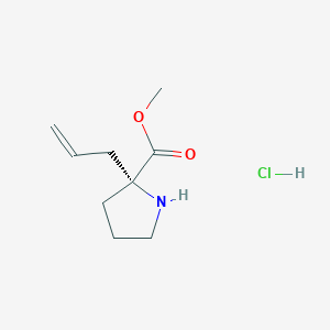 molecular formula C9H16ClNO2 B3082377 methyl (2R)-2-allylpyrrolidine-2-carboxylate;hydrochloride CAS No. 112348-46-6