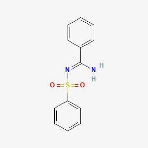 molecular formula C13H12N2O2S B3082395 N-[1-氨基-1-苯基-甲-(Z)-亚基]-苯磺酰胺 CAS No. 1123883-53-3