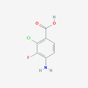 molecular formula C7H5ClFNO2 B3082412 4-Amino-2-chloro-3-fluorobenzoic acid CAS No. 1124214-25-0