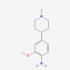 molecular formula C13H20N2O B3082418 2-Methoxy-4-(1-methylpiperidin-4-yl)aniline CAS No. 1124330-14-8