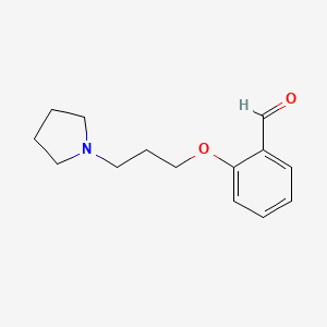 molecular formula C14H19NO2 B3082439 2-(3-Pyrrolidin-1-yl-propoxy)-benzaldehyde CAS No. 112562-62-6
