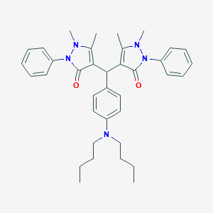4-[[4-(dibutylamino)phenyl](1,5-dimethyl-3-oxo-2-phenyl-2,3-dihydro-1H-pyrazol-4-yl)methyl]-1,5-dimethyl-2-phenyl-1,2-dihydro-3H-pyrazol-3-one