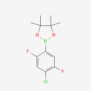 molecular formula C12H14BClF2O2 B3082459 2-(4-Chloro-2,5-difluorophenyl)-4,4,5,5-tetramethyl-1,3,2-dioxaborolane CAS No. 1126320-24-8
