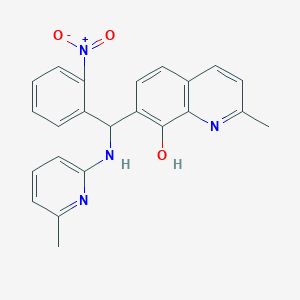 molecular formula C23H20N4O3 B308248 2-Methyl-7-[[(6-methylpyridin-2-yl)amino](2-nitrophenyl)methyl]quinolin-8-ol 