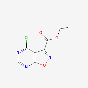 molecular formula C8H6ClN3O3 B3082502 Ethyl 4-chloroisoxazolo[5,4-d]pyrimidine-3-carboxylate CAS No. 1127366-79-3