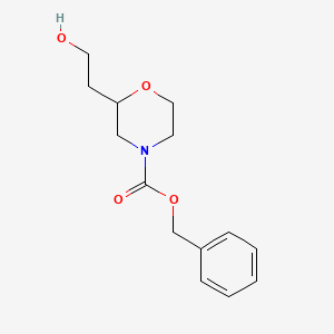molecular formula C14H19NO4 B3082539 Benzyl 2-(2-hydroxyethyl)morpholine-4-carboxylate CAS No. 112887-40-8