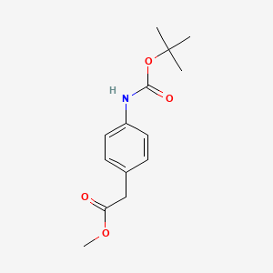 molecular formula C14H19NO4 B3082551 4-BOC-aminophenylacetic acid, methyl ester CAS No. 112918-77-1