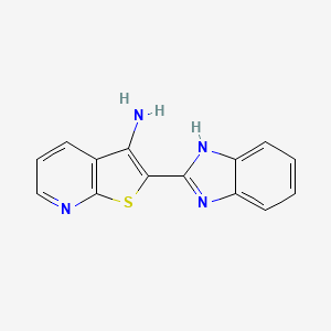 molecular formula C14H10N4S B3082558 2-(1H-benzimidazol-2-yl)thieno[2,3-b]pyridin-3-amine CAS No. 1129406-48-9