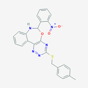 6-{2-Nitrophenyl}-3-[(4-methylbenzyl)sulfanyl]-6,7-dihydro[1,2,4]triazino[5,6-d][3,1]benzoxazepine