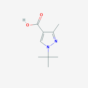 molecular formula C9H14N2O2 B3082605 1-叔丁基-3-甲基-1H-吡唑-4-羧酸 CAS No. 113100-47-3