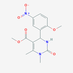 molecular formula C15H17N3O6 B308261 Methyl 4-(2-methoxy-5-nitrophenyl)-1,6-dimethyl-2-oxo-1,2,3,4-tetrahydropyrimidine-5-carboxylate 