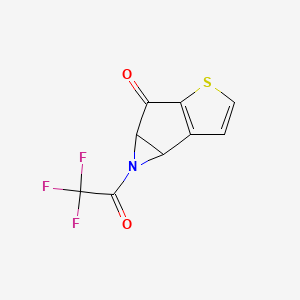 molecular formula C9H4F3NO2S B3082619 1-(2,2,2-trifluoroacetyl)-1a,5b-dihydrothieno[2',3':4,5]cyclopenta[1,2-b]aziren-2(1H)-one CAS No. 113123-08-3